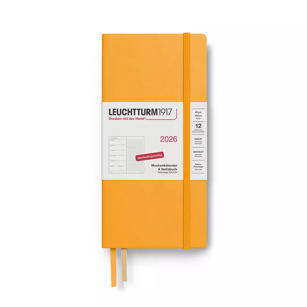 Wochenkalender & Notizbuch Dotted Wallet (B6+ x A6) 2026, Rising Sun, Deutsch