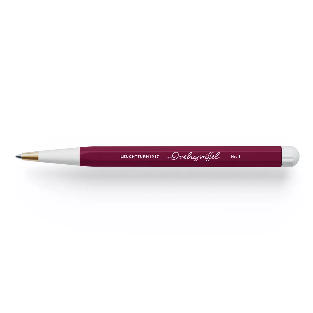 Drehgriffel Nr. 1, Port Red - Gelstift mit schwarzer Tinte