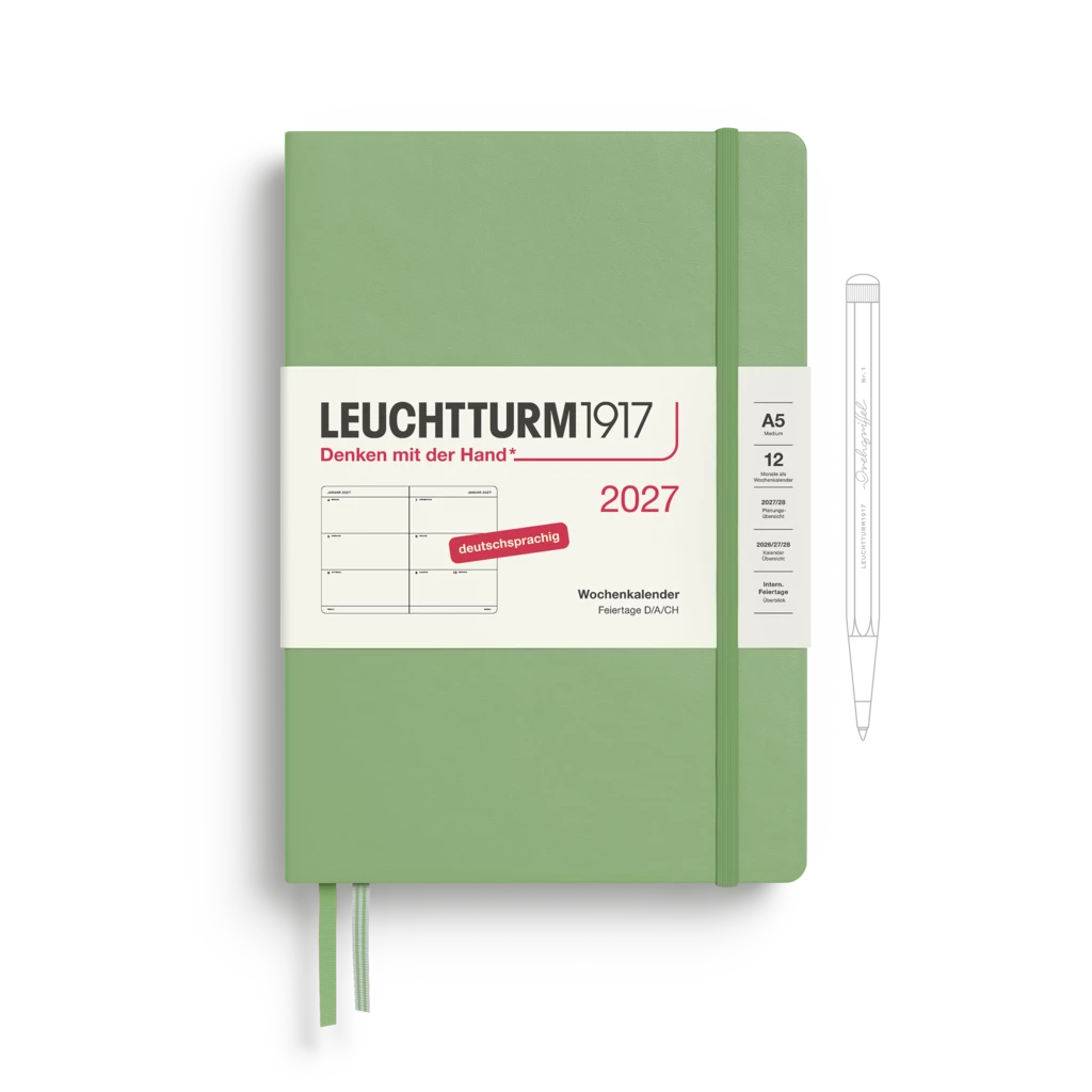 Wochenkalender Medium (A5) 2027, Salbei, Deutsch