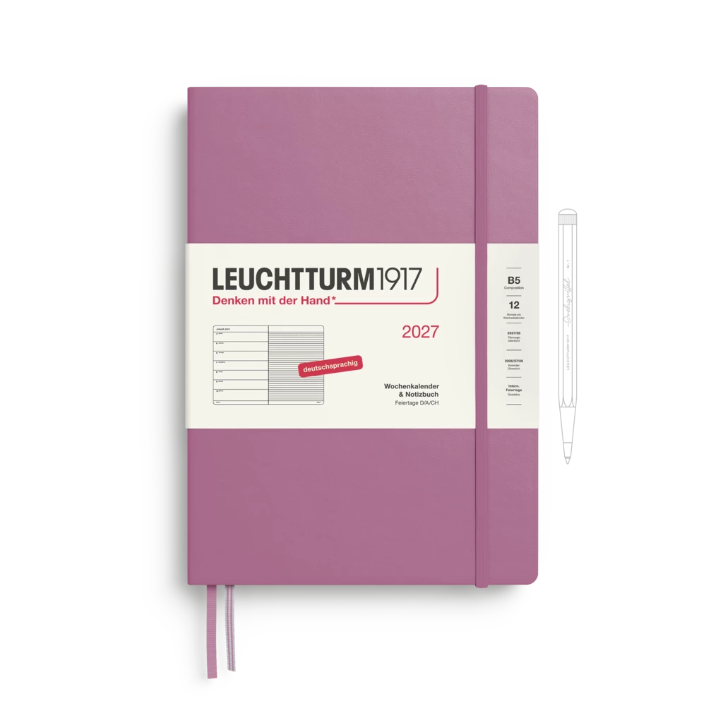 Wochenkalender & Notizbuch Composition (B5) 2027, Dusty Rose, Deutsch Wochenkalender & Notizbuch Composition (B5) 2027, Dusty Rose, Deutsch
