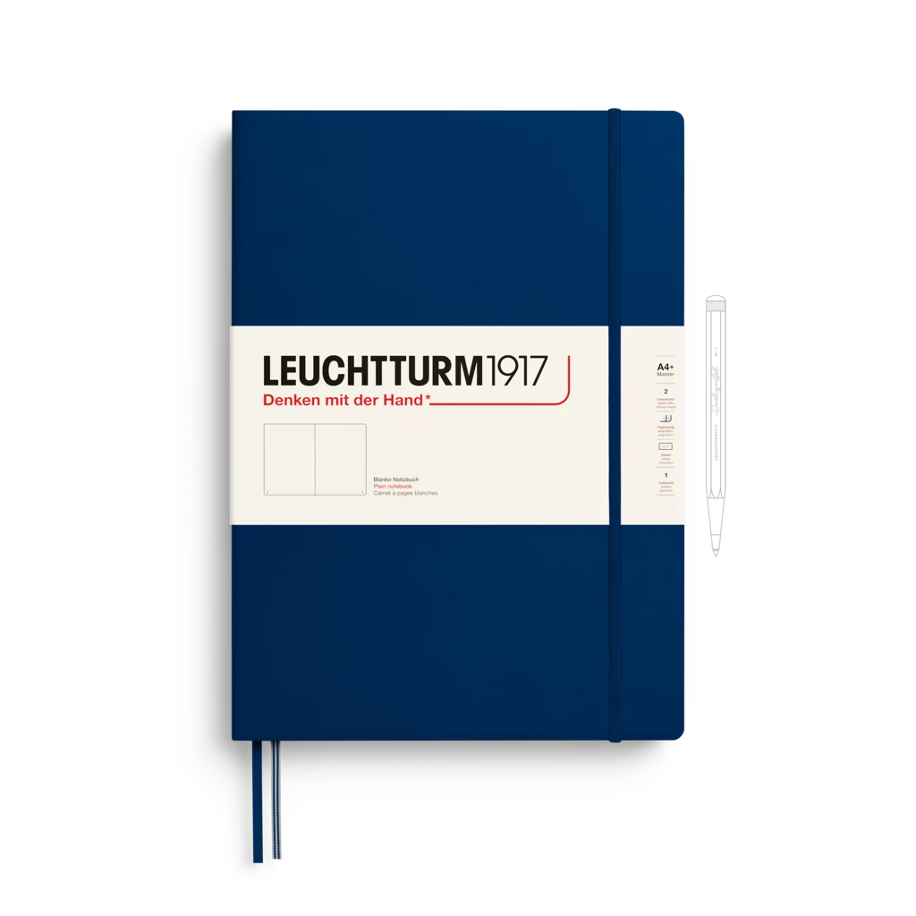 Notizbuch Master Classic (A4+), Hardcover, 235 nummerierte Seiten, Marine, Blanko Notizbuch Master Classic (A4+), Hardcover, 235 nummerierte Seiten, Marine, Blanko