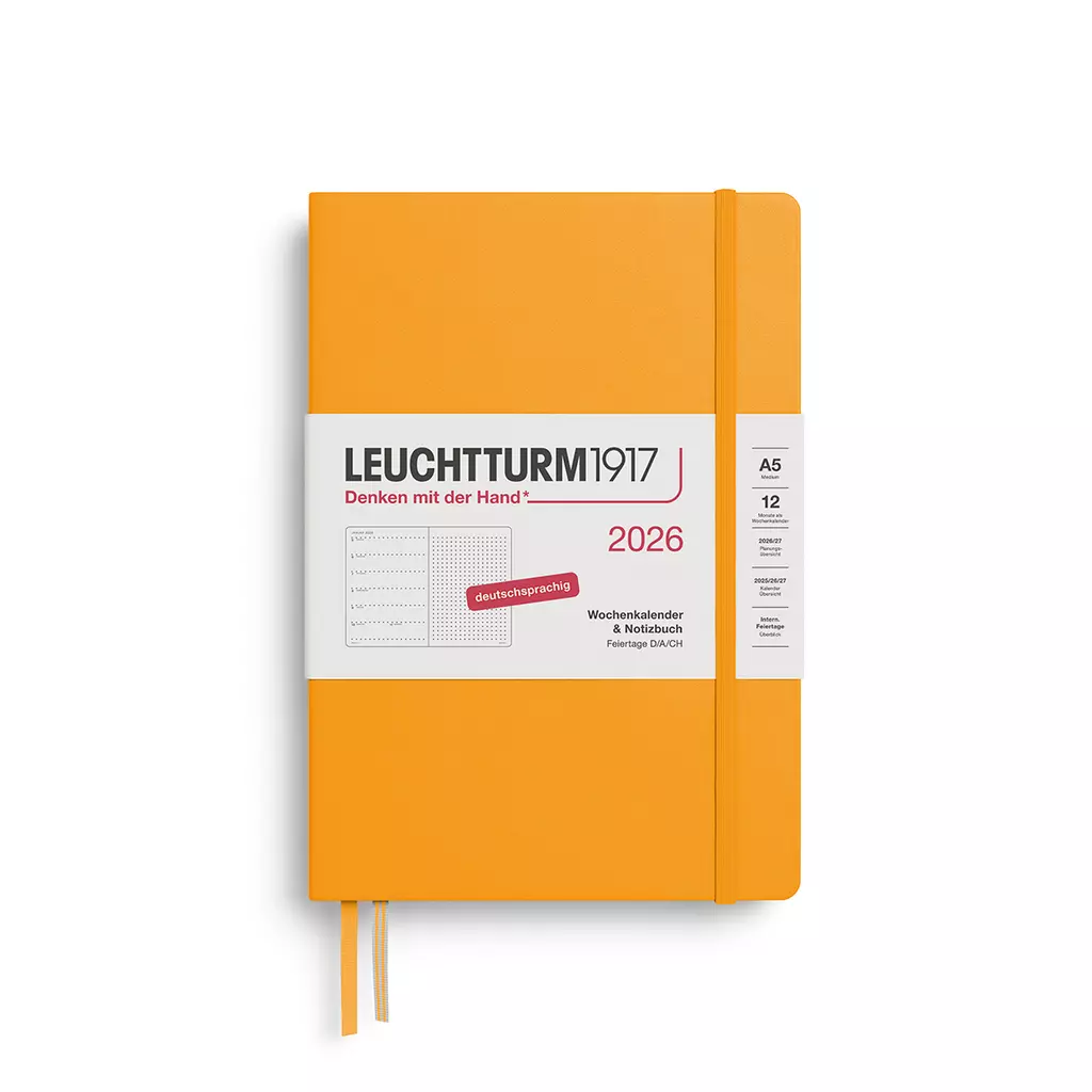 Wochenkalender & Notizbuch Dotted Medium (A5) 2026, Rising Sun, Deutsch