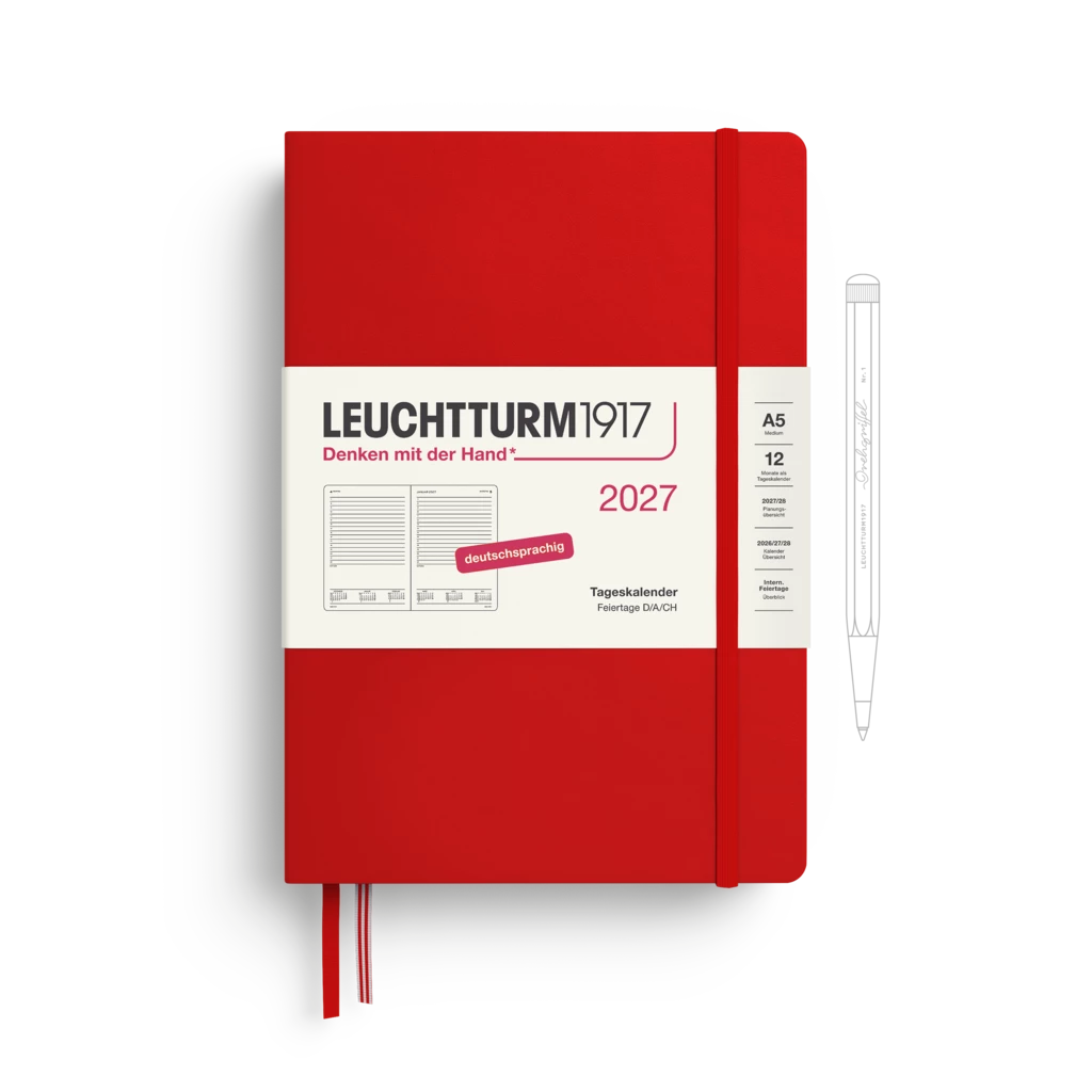 Tageskalender Medium (A5) 2027, Cherry, Deutsch Tageskalender Medium (A5) 2027, Cherry, Deutsch