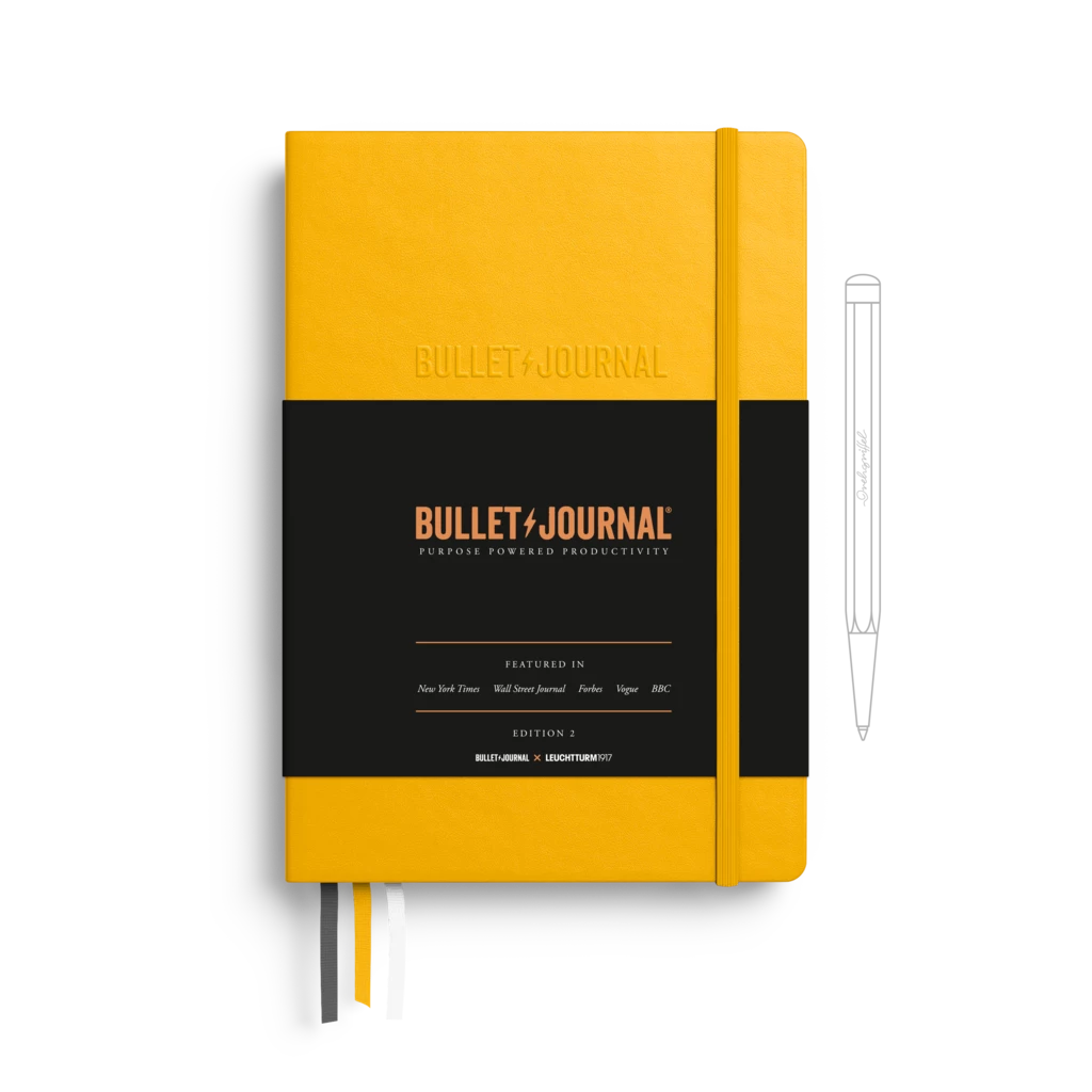 Bullet Journal Edition 2, Medium (A5), Hardcover, 206 numbered pages, Yellow24, dotted Bullet Journal Edition 2, Medium (A5), Hardcover, 206 numbered pages, Yellow24, dotted