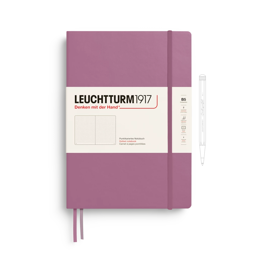 Notebook Composition (B5), Hardcover, 219 numbered pages, Dusty Rose, dotted