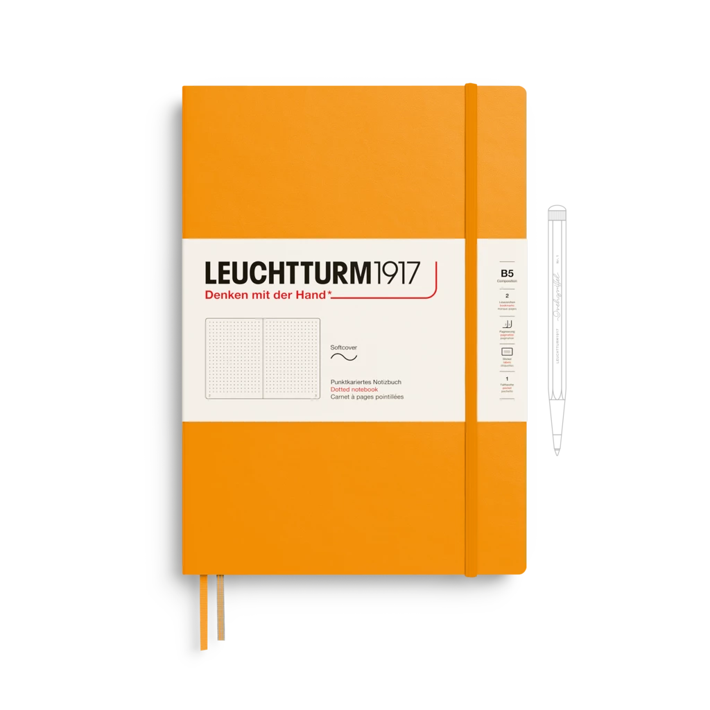Notizbuch Composition (B5), Softcover, 123 nummerierte Seiten, Rising Sun, Dotted Notizbuch Composition (B5), Softcover, 123 nummerierte Seiten, Rising Sun, Dotted