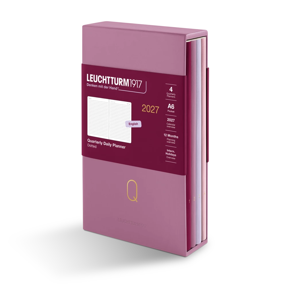 Quarterly Agenda Dá Pagína 2027, juego de 4, Shades of Rose