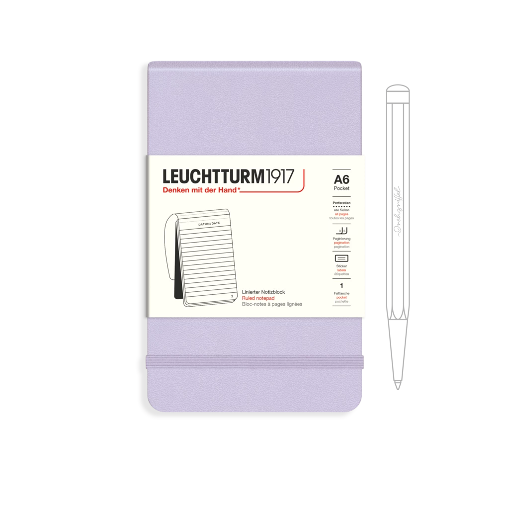 Notepad Pocket (A6), Hardcover, 184 numbered pages, Lilac, ruled Notepad Pocket (A6), Hardcover, 184 numbered pages, Lilac, ruled