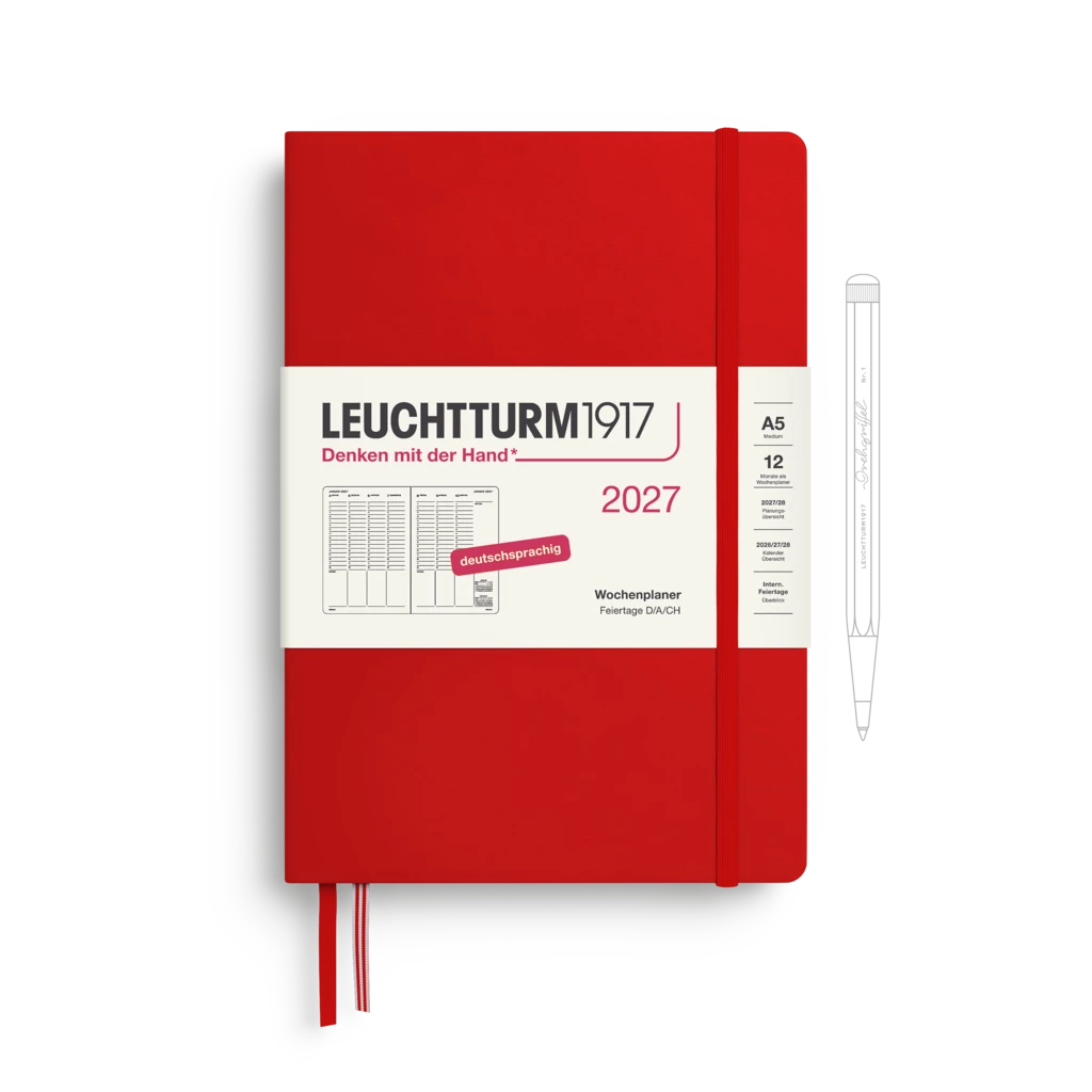 Wochenplaner Medium (A5) 2027, Cherry, Deutsch Wochenplaner Medium (A5) 2027, Cherry, Deutsch