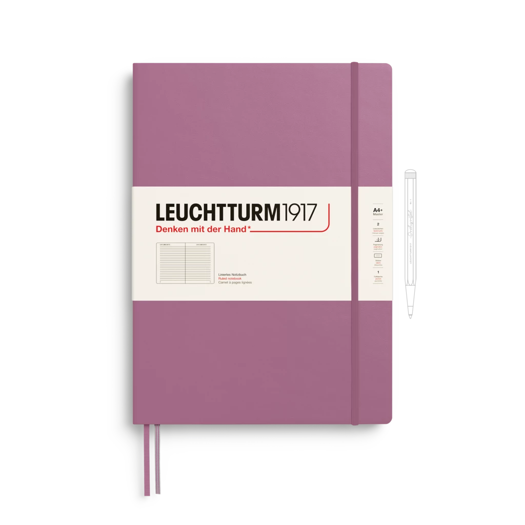 Notizbuch Master Slim (A4+), Hardcover, 123 nummerierte Seiten, Dusty Rose, Liniert