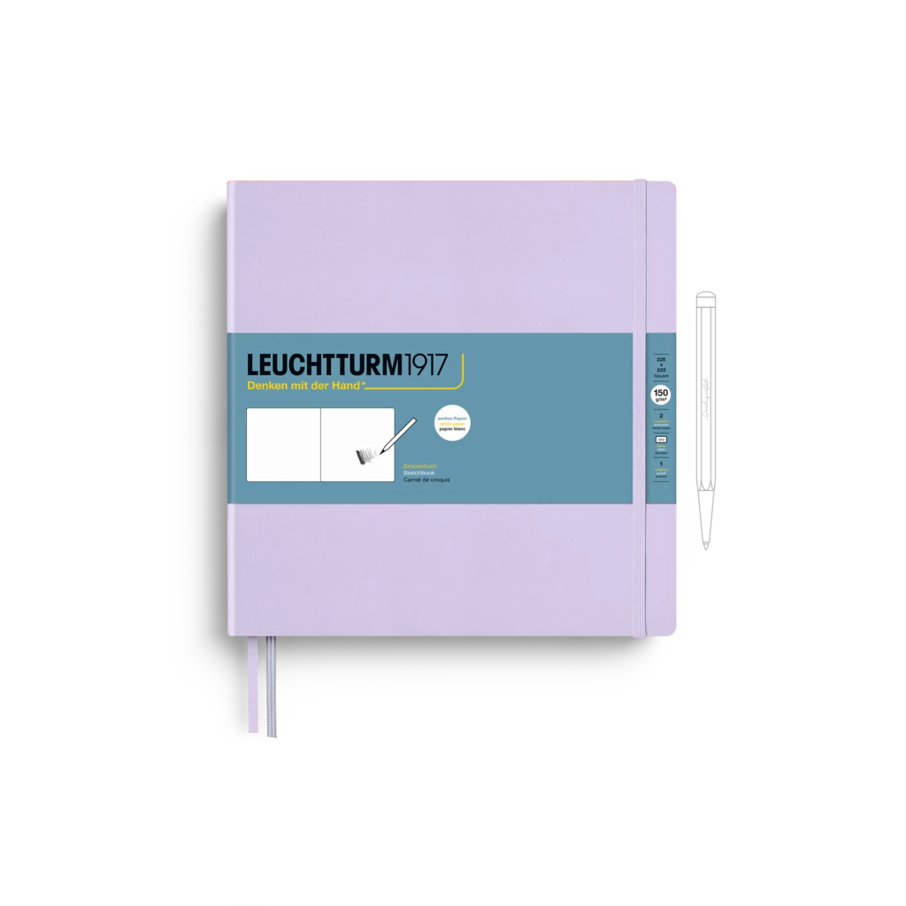 Skizzenbuch Quadrat (225 x 225 mm), Hardcover, 112 Seiten (150 g/qm), blanko, Lilac Skizzenbuch Quadrat (225 x 225 mm), Hardcover, 112 Seiten (150 g/qm), blanko, Lilac
