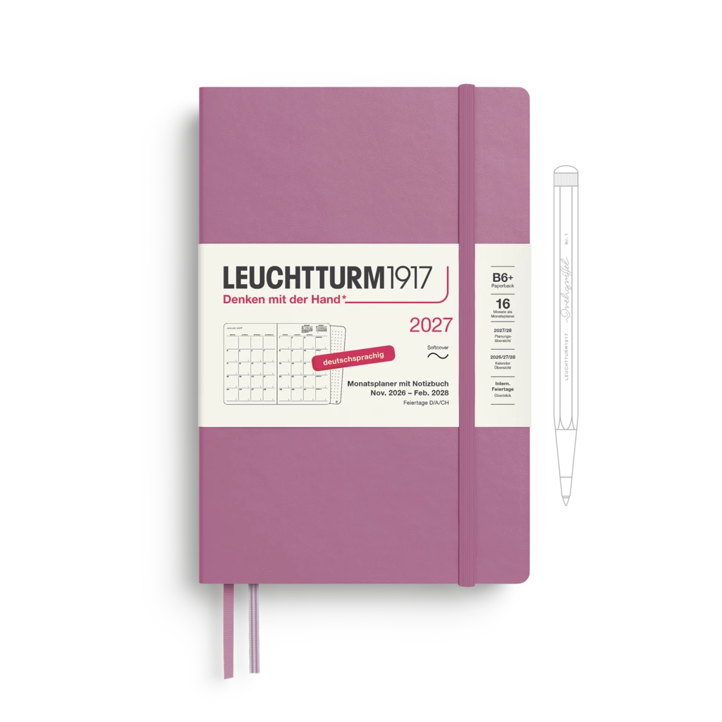 Monatsplaner & Notizbuch Paperback (B6+) 2027, 16 Monate, Softcover, Dusty Rose, Deutsch Monatsplaner & Notizbuch Paperback (B6+) 2027, 16 Monate, Softcover, Dusty Rose, Deutsch