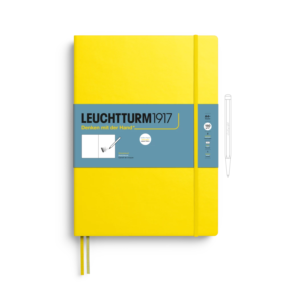 Skizzenbuch Master (A4+), Hardcover, 112 Seiten (150 g/qm), blanko, Zitrone Skizzenbuch Master (A4+), Hardcover, 112 Seiten (150 g/qm), blanko, Zitrone
