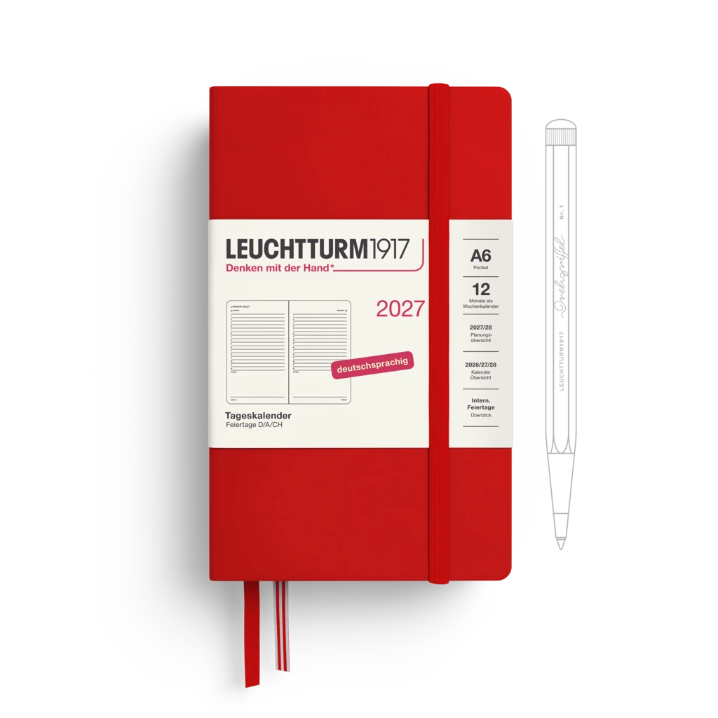 Tageskalender Pocket (A6) 2027, Cherry, Deutsch Tageskalender Pocket (A6) 2027, Cherry, Deutsch
