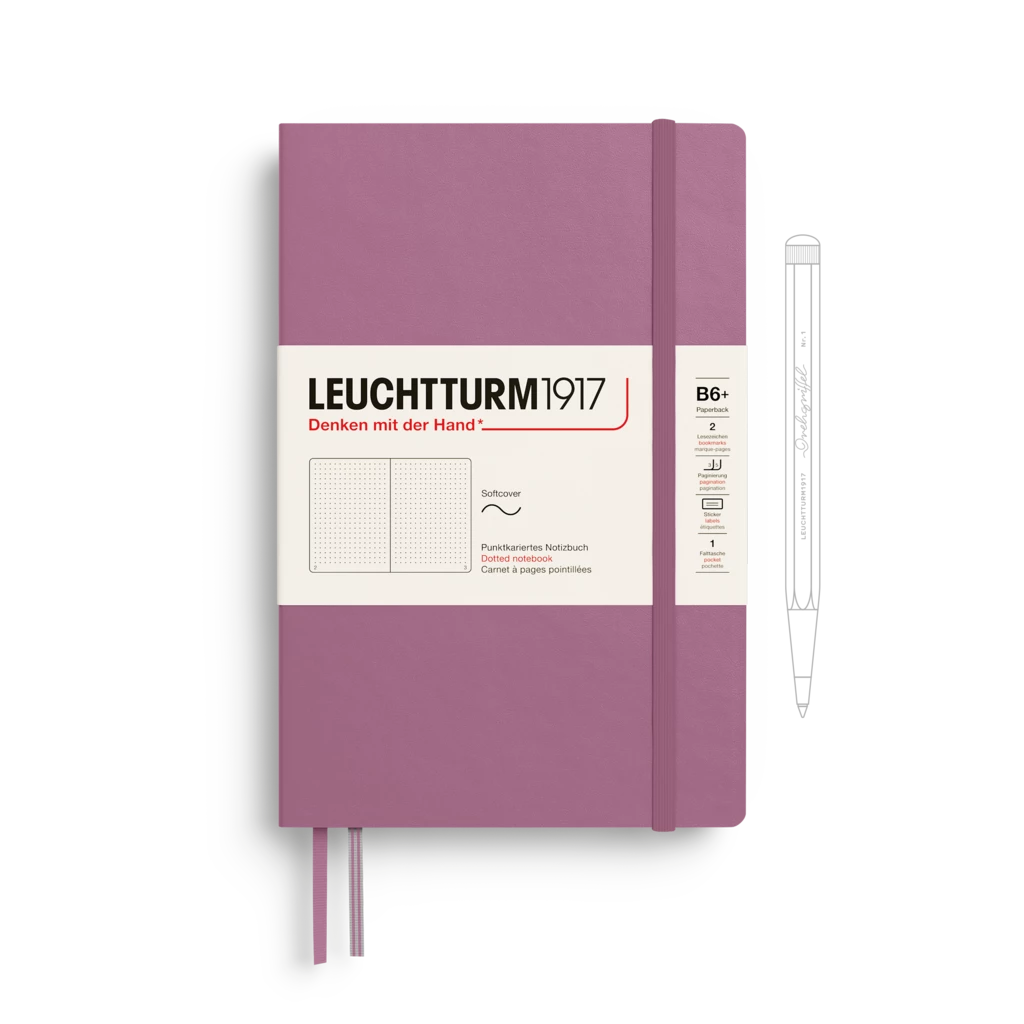 Notizbuch Paperback (B6+), Softcover, 123 nummerierte Seiten, Dusty Rose, Dotted Notizbuch Paperback (B6+), Softcover, 123 nummerierte Seiten, Dusty Rose, Dotted