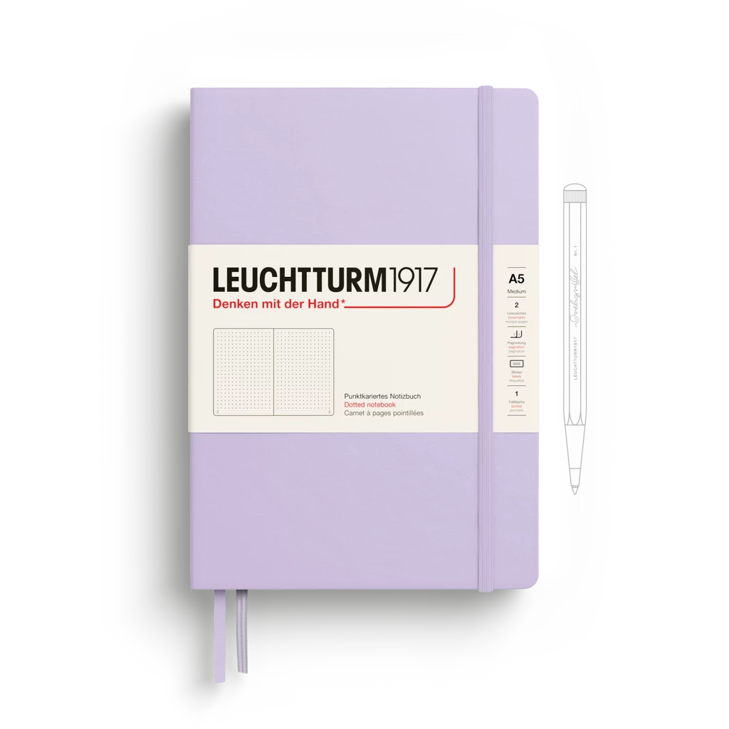 Notebook Medium (A5), Hardcover, 251 numbered pages, Lilac, dotted Notebook Medium (A5), Hardcover, 251 numbered pages, Lilac, dotted