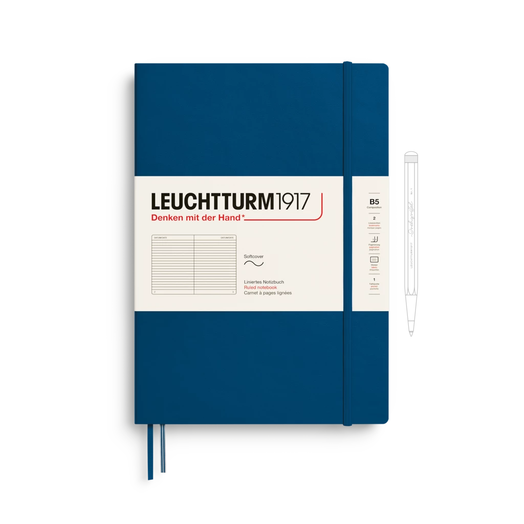 Notebook Composition (B5), Softcover, 123 numbered pages, Indigo, ruled Notebook Composition (B5), Softcover, 123 numbered pages, Indigo, ruled