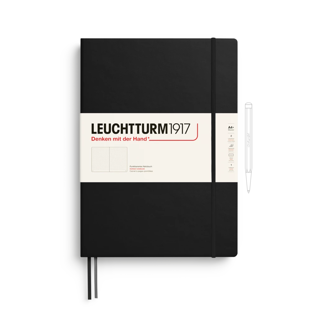 Notizbuch Master Classic (A4+), Hardcover, 235 nummerierte Seiten, Schwarz, Dotted Notizbuch Master Classic (A4+), Hardcover, 235 nummerierte Seiten, Schwarz, Dotted