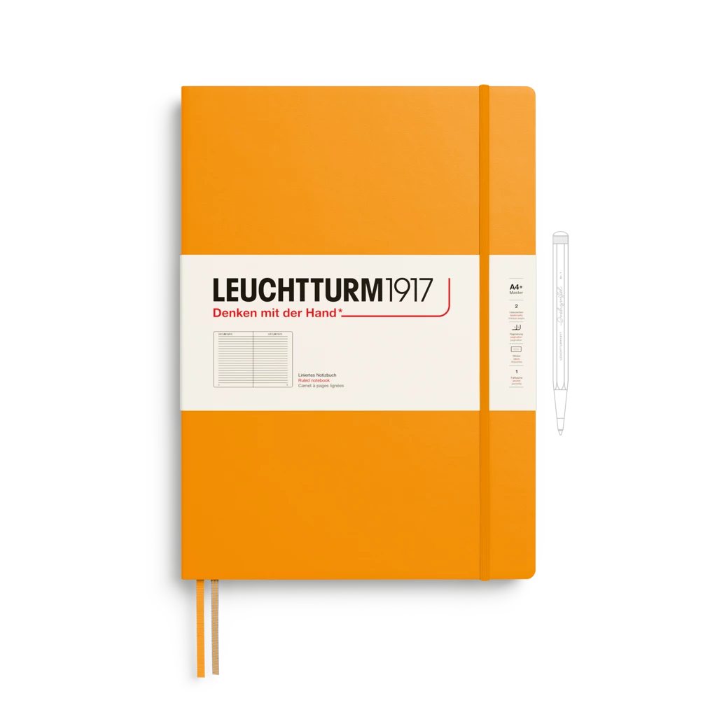 Notizbuch Master Slim (A4+), Hardcover, 123 nummerierte Seiten, Rising Sun, Liniert Notizbuch Master Slim (A4+), Hardcover, 123 nummerierte Seiten, Rising Sun, Liniert