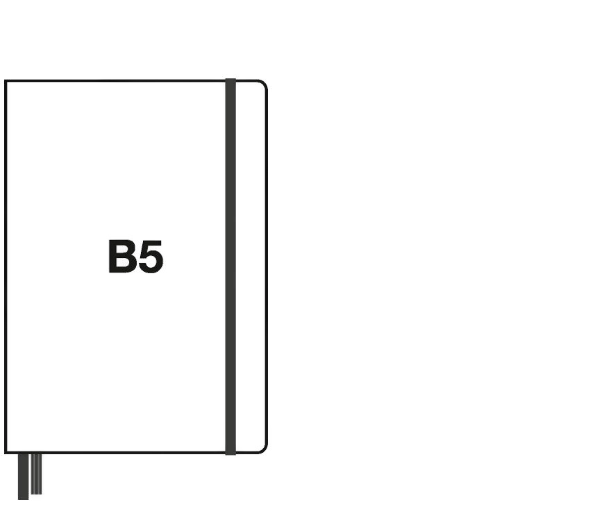 Piktogramm eines B5 Notizbuchs