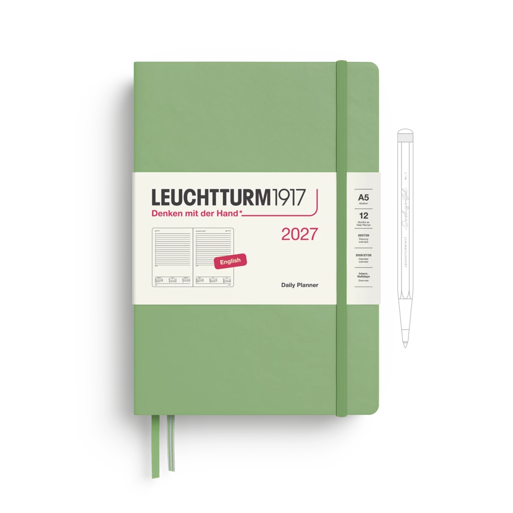 Tageskalender Medium (A5) 2027, Salbei, Englisch Tageskalender Medium (A5) 2027, Salbei, Englisch