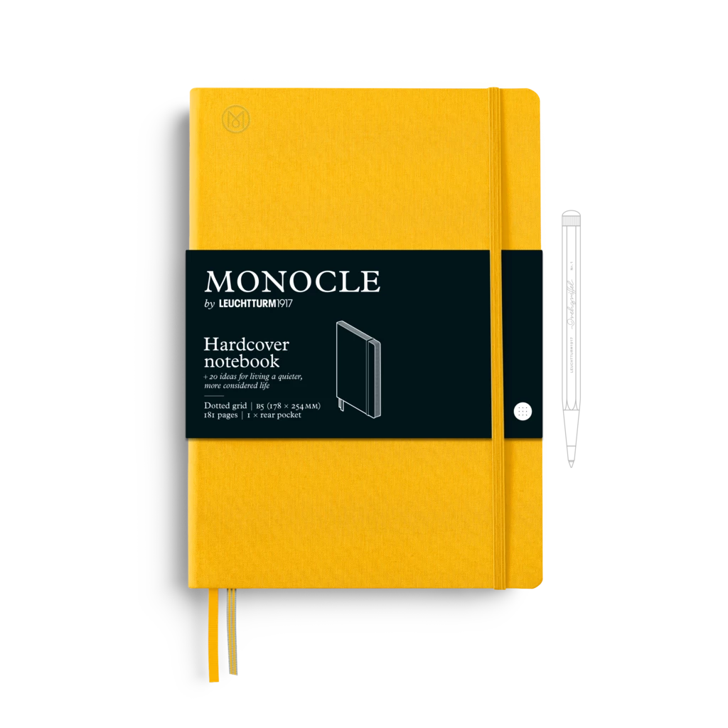 Notizbuch B5 Monocle, Hardcover, 192 nummerierte Seiten, Yellow, dotted