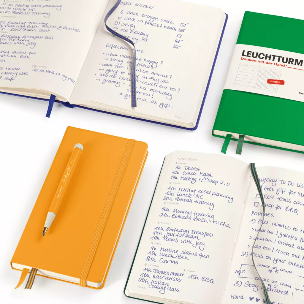 Wochenkalender und Notizbuch 2026, Dotted