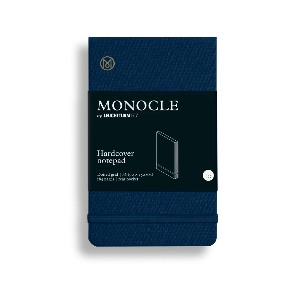 Notepad Pocket (A6) Monocle, Hardcover, 184 numbered pages, Navy, Dotted Notepad Pocket (A6) Monocle, Hardcover, 184 numbered pages, Navy, Dotted