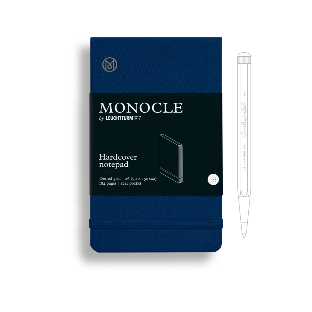 Notizblock Pocket (A6) Monocle, Hardcover, 184 nummerierte Seiten, Navy, Dotted Notizblock Pocket (A6) Monocle, Hardcover, 184 nummerierte Seiten, Navy, Dotted