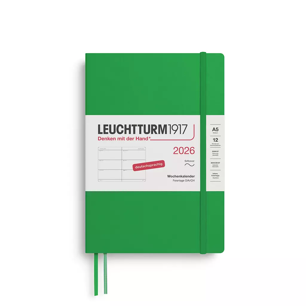 Wochenkalender Medium (A5) 2026, Softcover, Spring Leaf, Deutsch