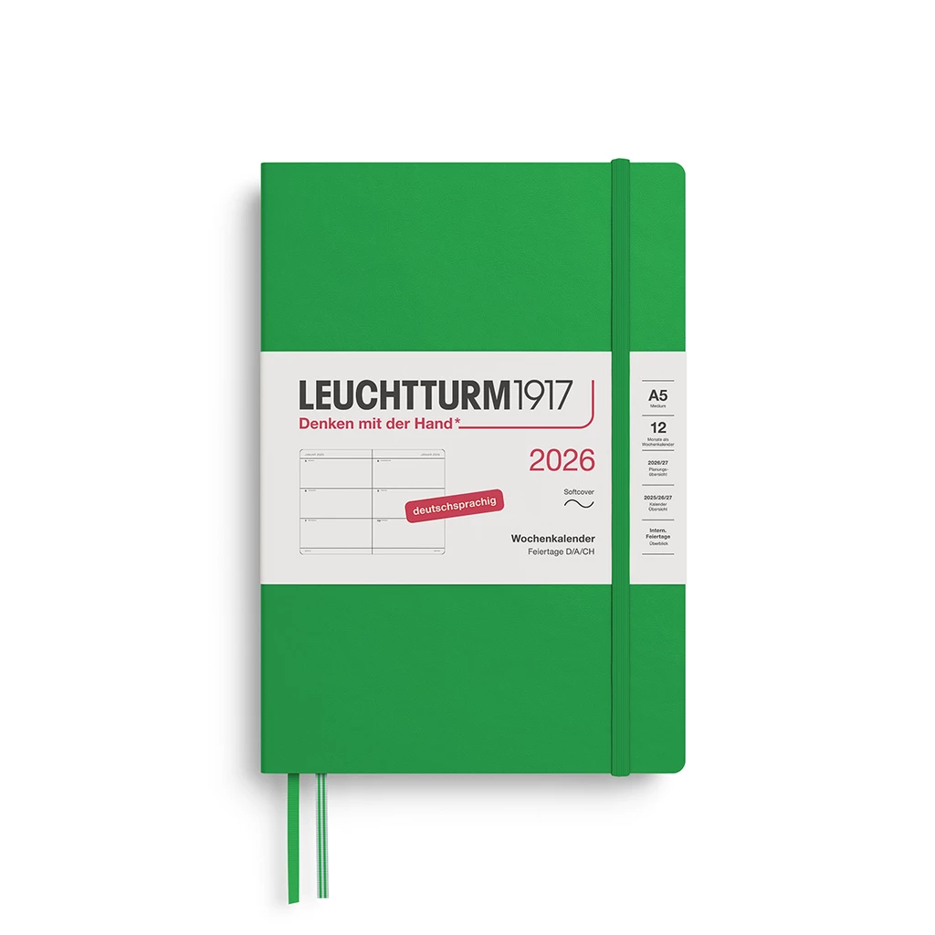 Weekly Planner Medium (A5) 2026, Softcover, Spring Leaf, German Weekly Planner Medium (A5) 2026, Softcover, Spring Leaf, German