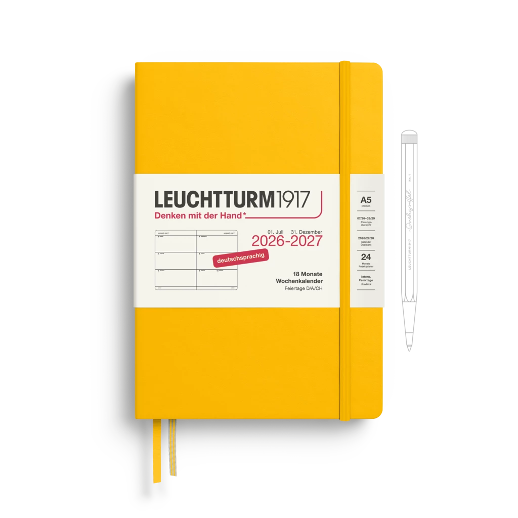 Wochenkalender Medium (A5) 2027, 18 Monate, Sunflower, Deutsch