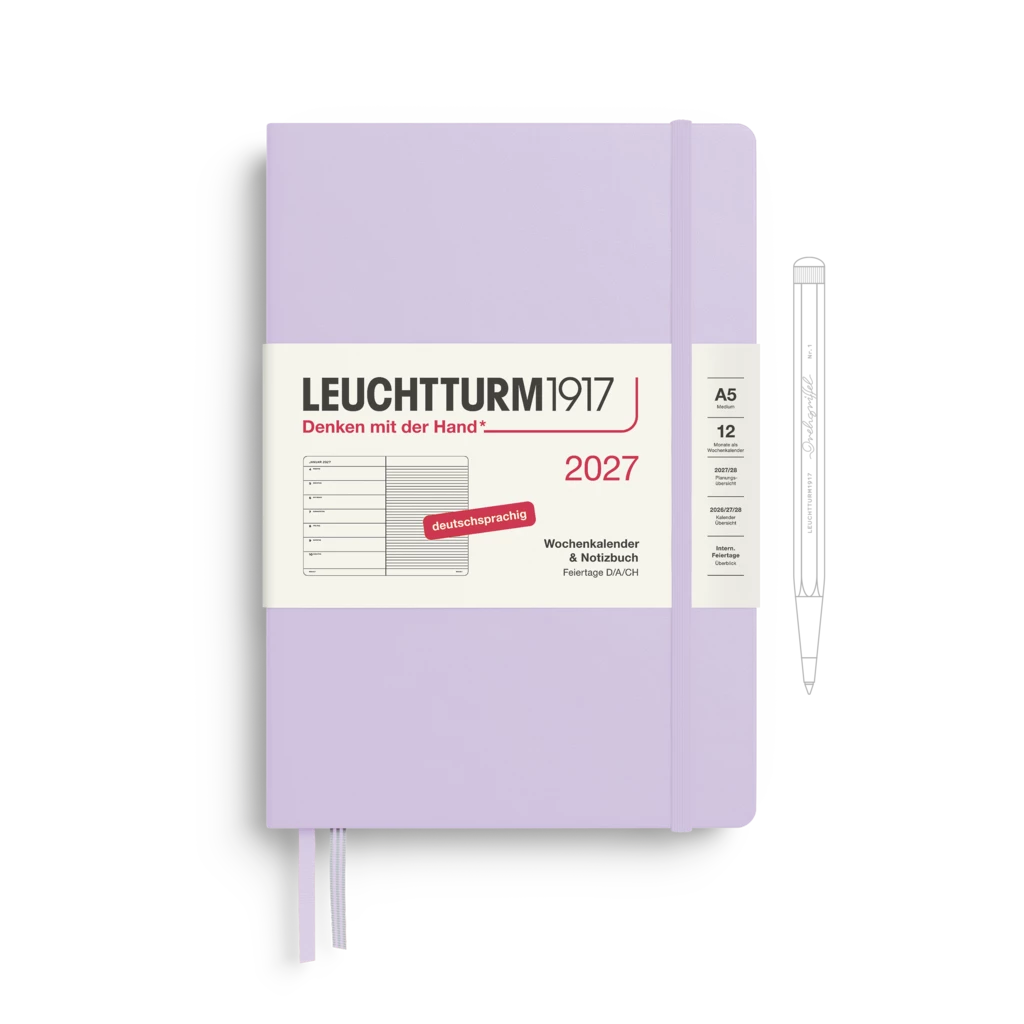 Wochenkalender & Notizbuch Medium (A5) 2027, Lilac, Deutsch Wochenkalender & Notizbuch Medium (A5) 2027, Lilac, Deutsch