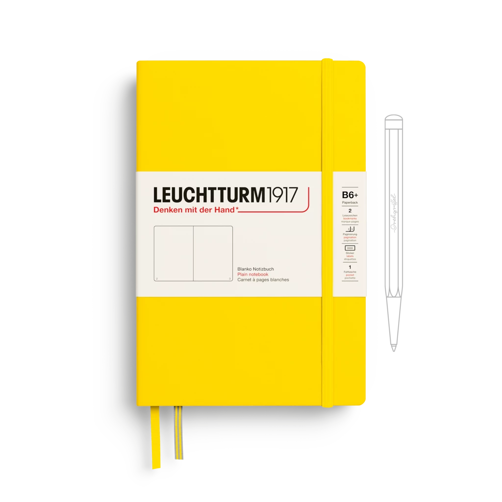 Notizbuch Paperback (B6+), Hardcover, 219 nummerierte Seiten, Zitrone, Blanko Notizbuch Paperback (B6+), Hardcover, 219 nummerierte Seiten, Zitrone, Blanko