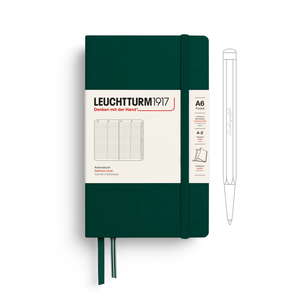 Adressbuch Pocket (A6), Hardcover, Forest Green Adressbuch Pocket (A6), Hardcover, Forest Green