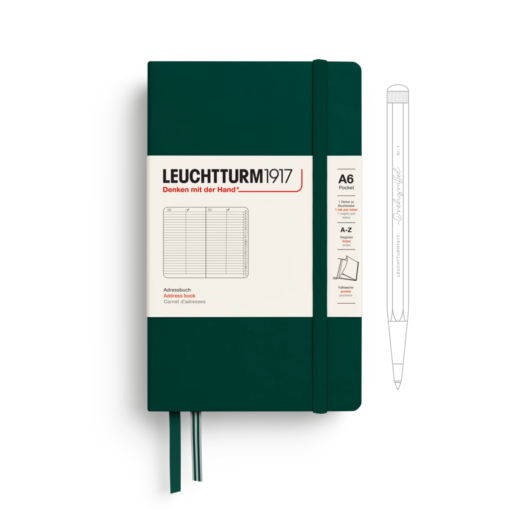 Adressbuch Pocket (A6), Hardcover, Forest Green Adressbuch Pocket (A6), Hardcover, Forest Green