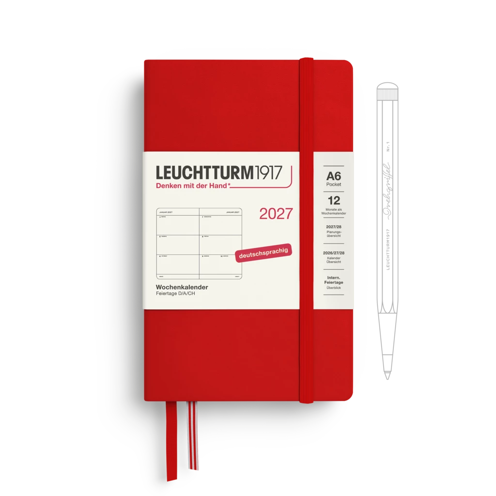 Wochenkalender Pocket (A6) 2027, Cherry, Deutsch Wochenkalender Pocket (A6) 2027, Cherry, Deutsch
