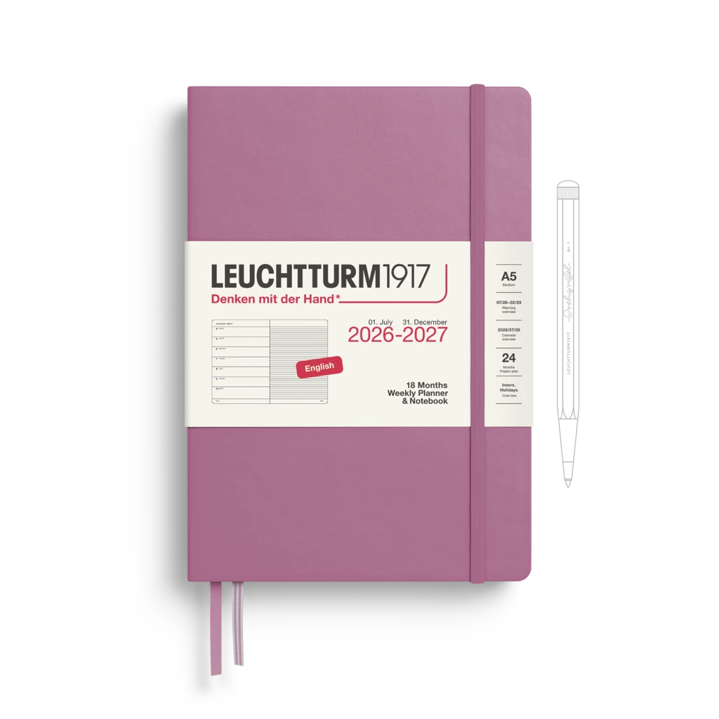 Wochenkalender & Notizbuch Medium (A5) 2027, 18 Monate, Dusty Rose, Englisch Wochenkalender & Notizbuch Medium (A5) 2027, 18 Monate, Dusty Rose, Englisch