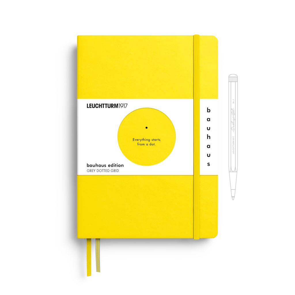 Notizbuch Medium (A5), Hardcover, 251 num. Seiten, Zitrone, Dotted, Bauhaus Edition Notizbuch Medium (A5), Hardcover, 251 num. Seiten, Zitrone, Dotted, Bauhaus Edition