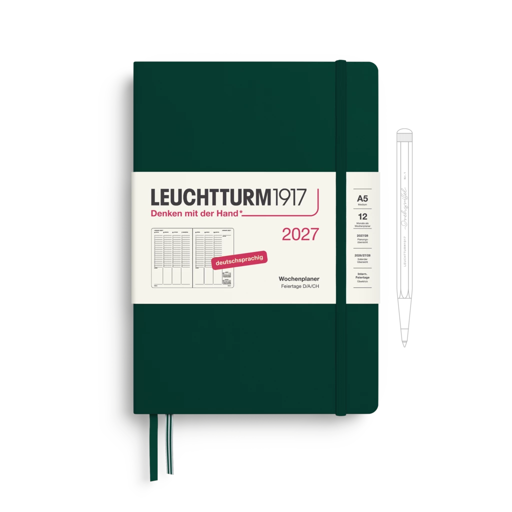 Wochenplaner Medium (A5) 2027, Forest Green, Deutsch
