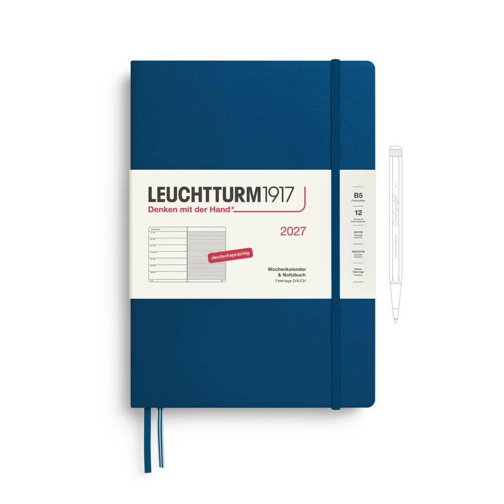 Wochenkalender & Notizbuch Composition (B5) 2027, Indigo, Deutsch Wochenkalender & Notizbuch Composition (B5) 2027, Indigo, Deutsch