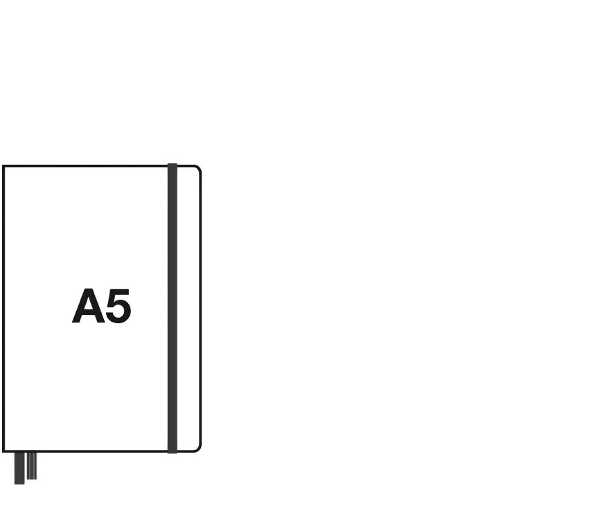 Piktogramm eines Notizbuchs im Format A5