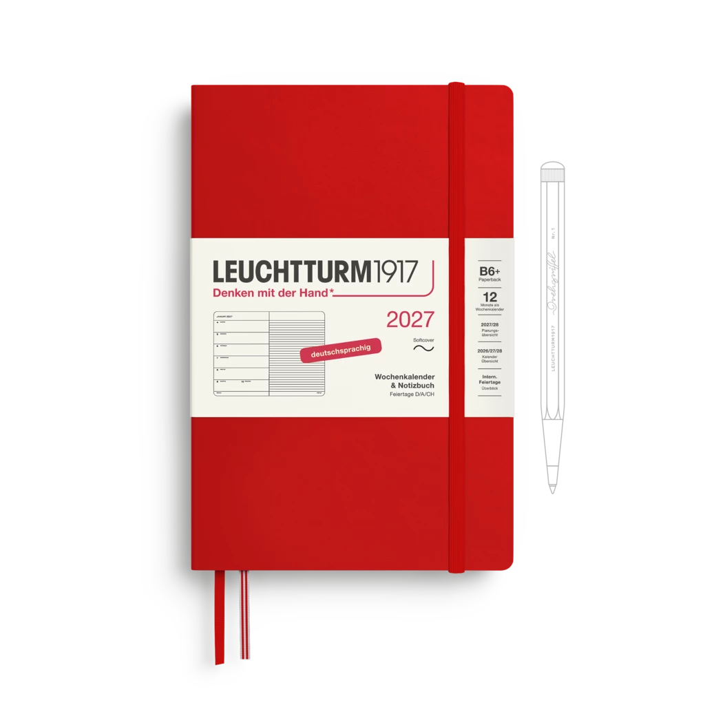 Wochenkalender & Notizbuch Paperback (B6+) 2027, Softcover, Cherry, Deutsch Wochenkalender & Notizbuch Paperback (B6+) 2027, Softcover, Cherry, Deutsch