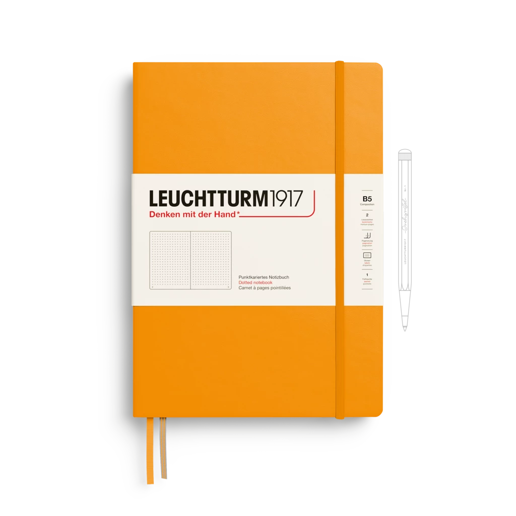 Notizbuch Composition (B5), Hardcover, 219 nummerierte Seiten, Rising Sun, Dotted
