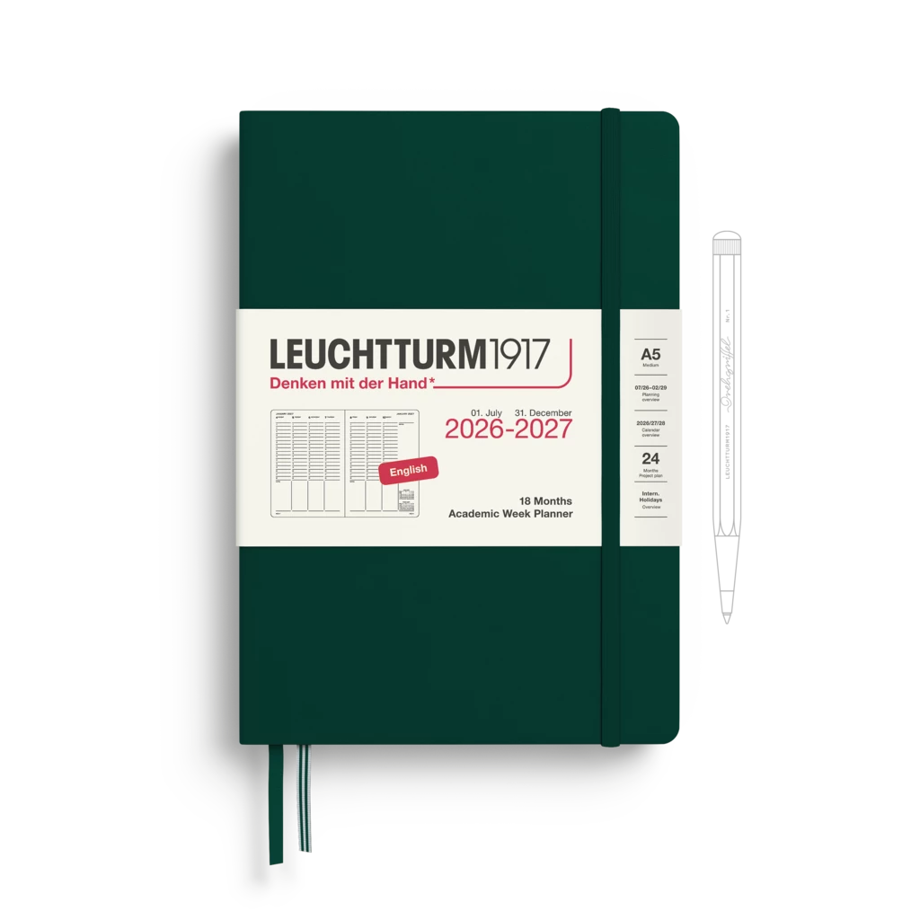 Akademischer Wochenplaner Medium (A5) 2027, 18 Monate, Forest Green, Englisch Akademischer Wochenplaner Medium (A5) 2027, 18 Monate, Forest Green, Englisch