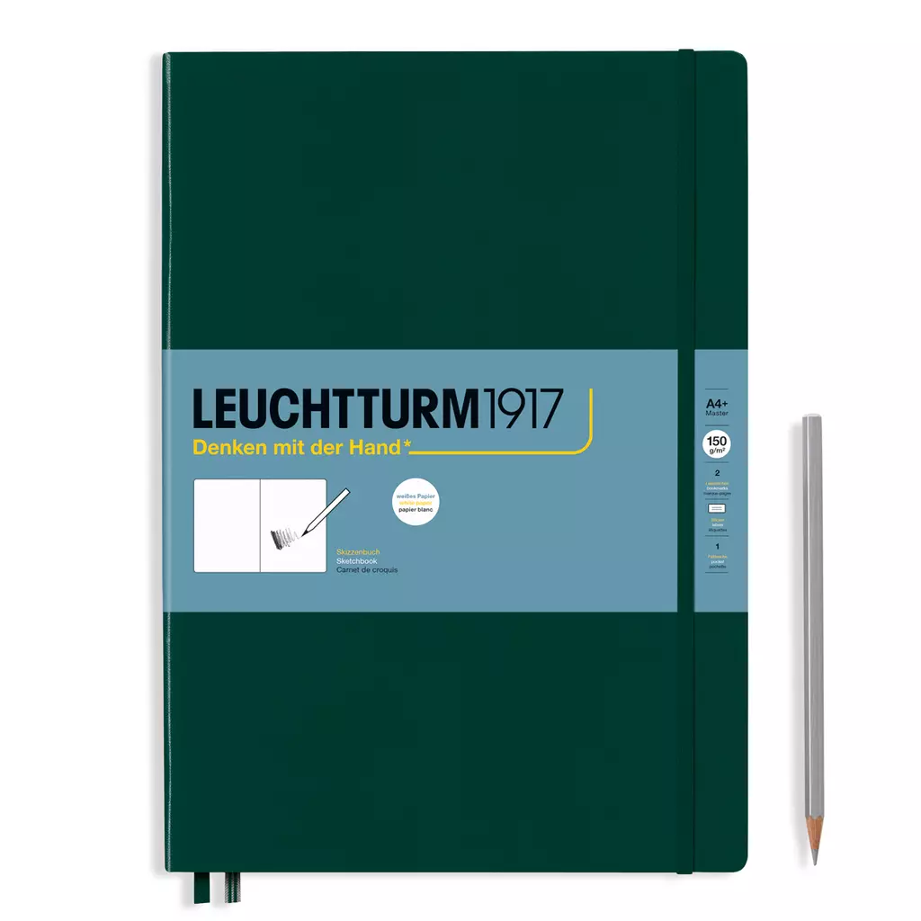 Skizzenbuch Master (A4+), Hardcover, 112 Seiten (150 g/qm), blanko, Forest Green