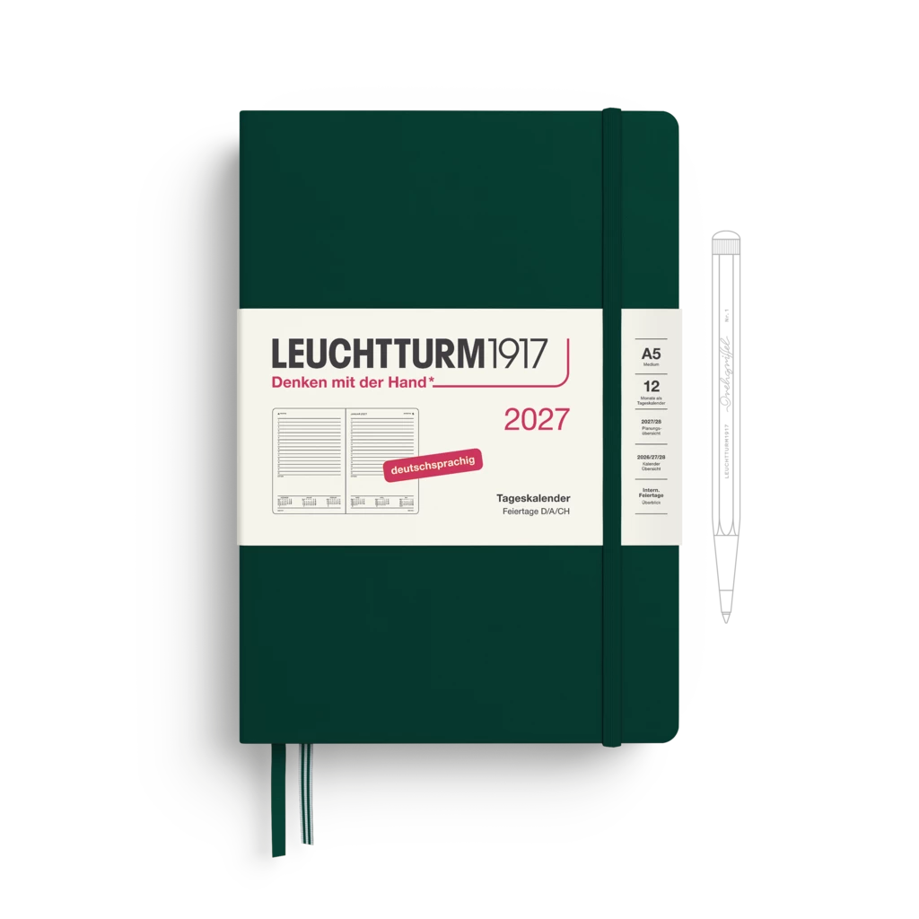 Tageskalender Medium (A5) 2027, Forest Green, Deutsch Tageskalender Medium (A5) 2027, Forest Green, Deutsch