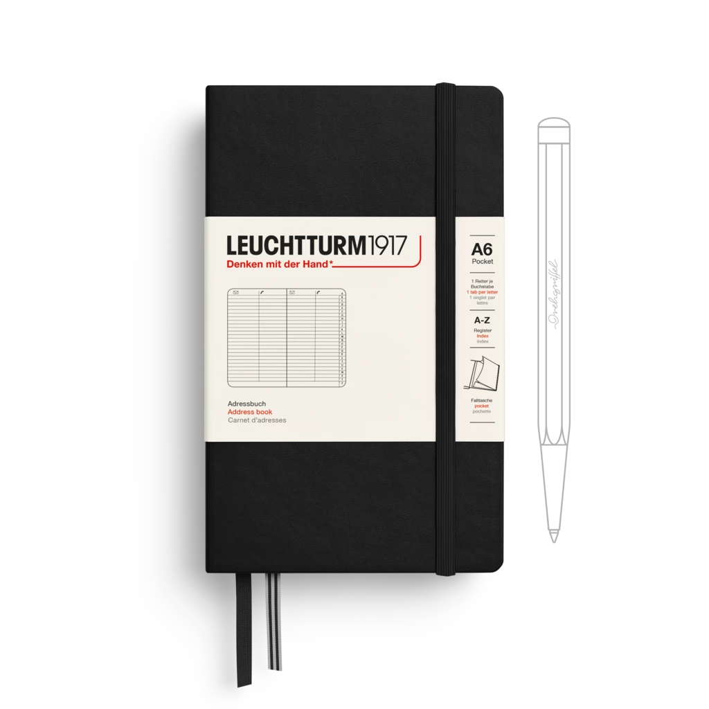 Adressbuch Pocket (A6), Hardcover, Schwarz Adressbuch Pocket (A6), Hardcover, Schwarz