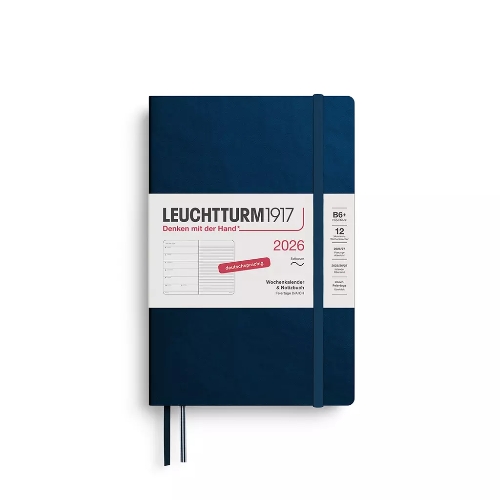 Wochenkalender & Notizbuch Paperback (B6+) 2026, Softcover, Deep Sea, Deutsch