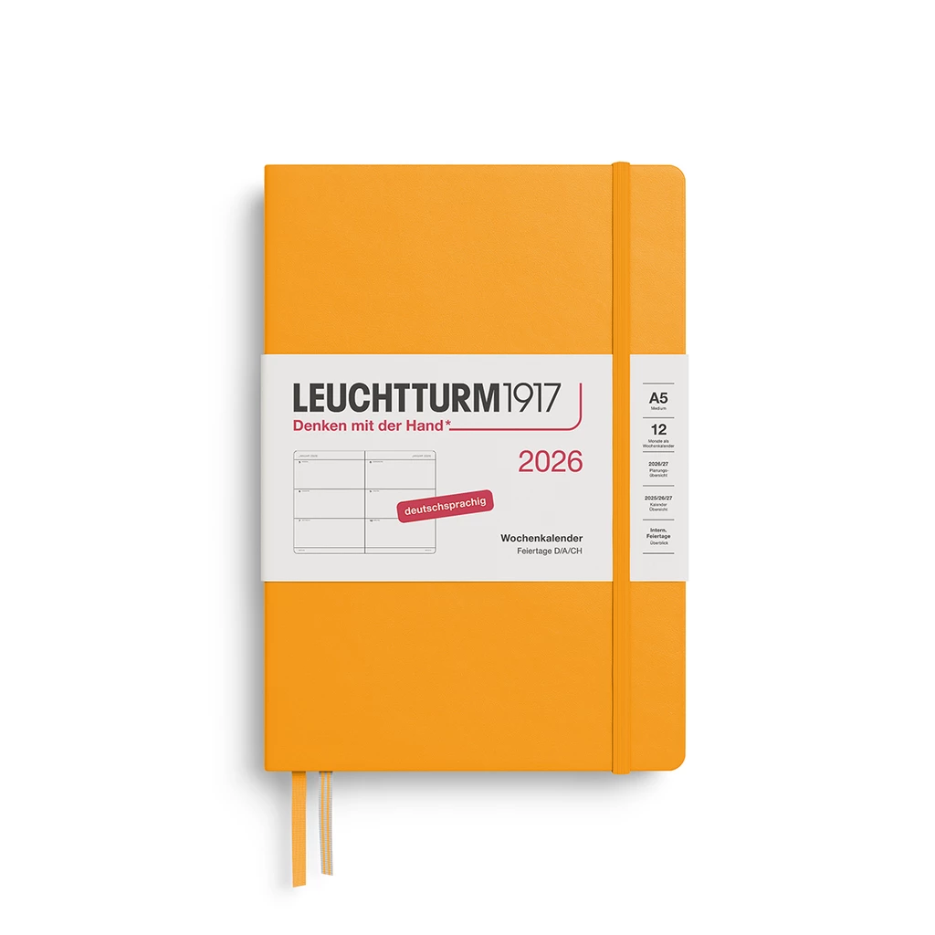 Weekly Planner Medium (A5) 2026, Rising Sun, German